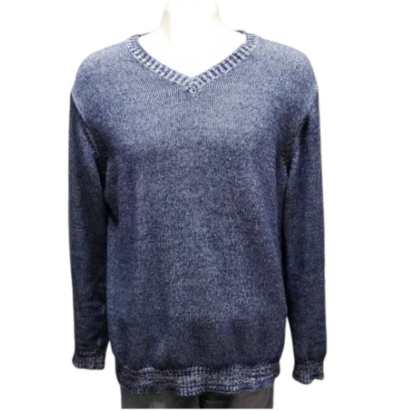 St. John’s Bay Men’s Cotton V‑Neck Sweater – Blue, Size XL - Picture 2 of 10